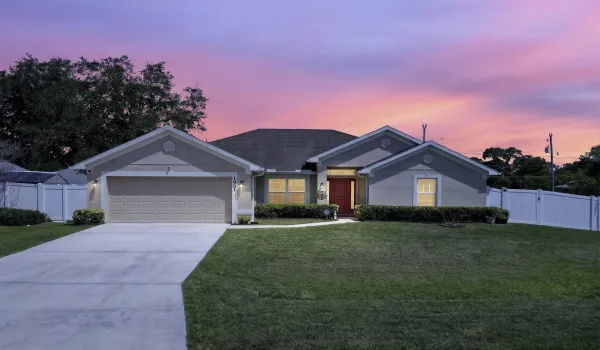 Twilight front of home