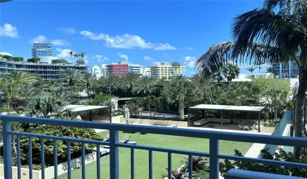 View from Balcony to gardens, amenities and South of Fifth