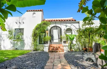 Classic Terracotta Tiles lead to the Front Door.