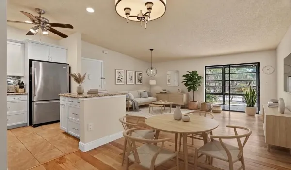 Virtually Staged Dining/Living Room
