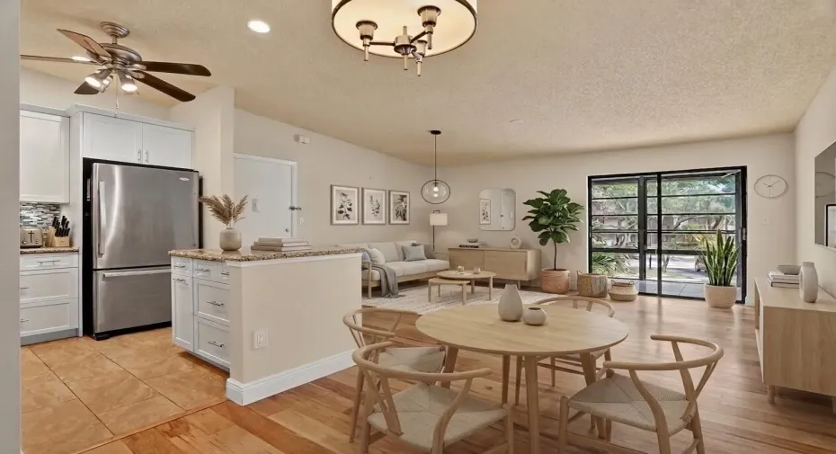 Virtually Staged Dining/Living Room