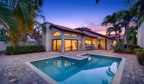 POOL BACKYARD SUNSET