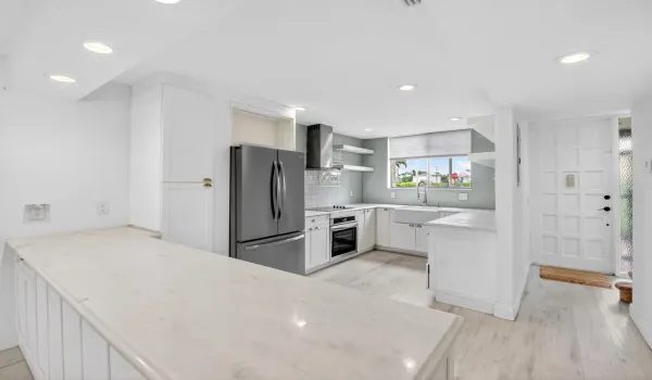 Kitchen from dining room view