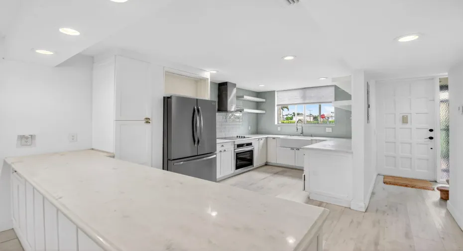 Kitchen from dining room view