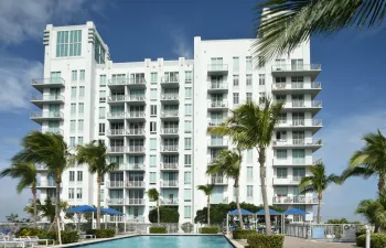The Edge is an amenity rich 307 unit condo building with 24-hour attended lobby and controlled access entry beautifully located between Downtown West Palm Beach and Clear Lake.