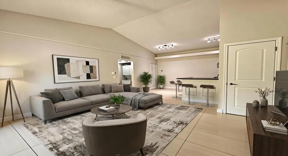WELCOME TO YOUR NEW PLACE TO CALL HOME! TOP FLOOR WITH VAULTED CEILINGS. This photo is virtually staged.