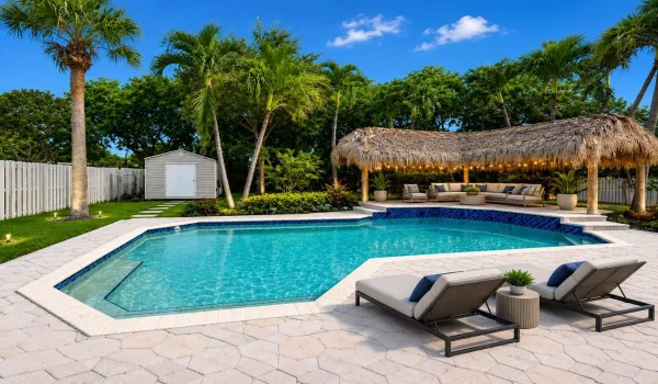Poolside Paradise Home in Davie with tiki and outdoor bar!