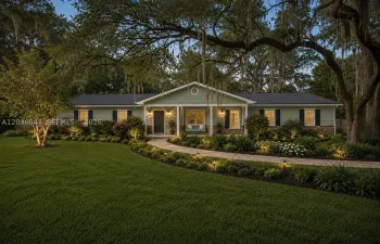 Virtually staged to show possible landscaping and paint