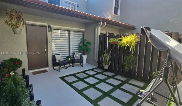 Private entry porch, perfect for relaxation.