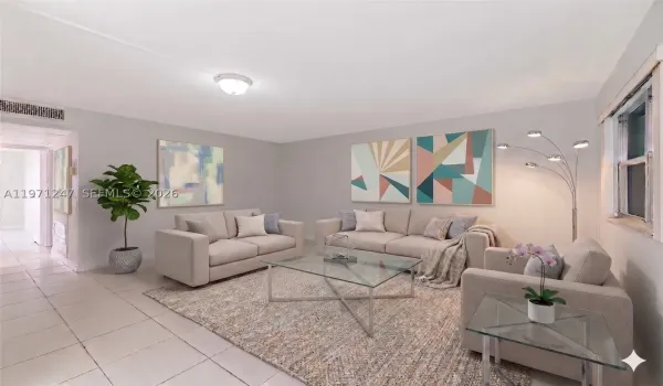 AI staged living room