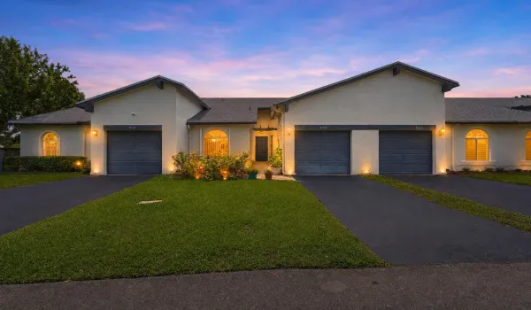 Twilight exterior front view