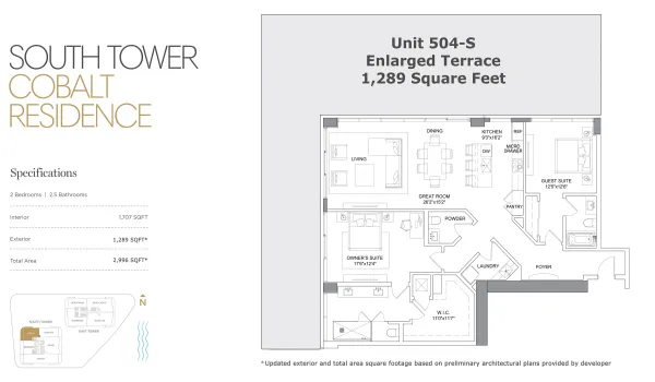 Floor plan with expanded terrace