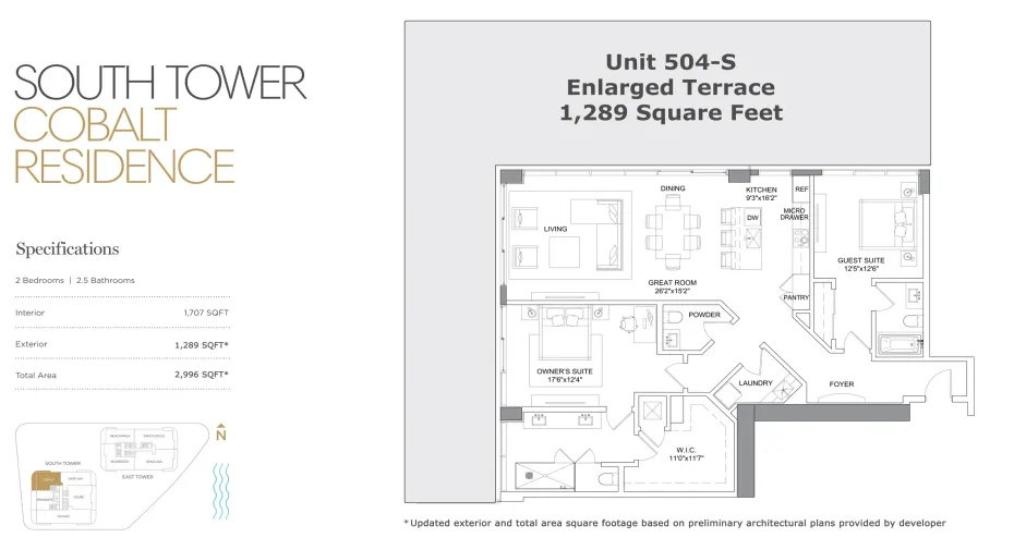 Floor plan with expanded terrace