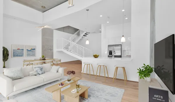 Virtually staged dining living
