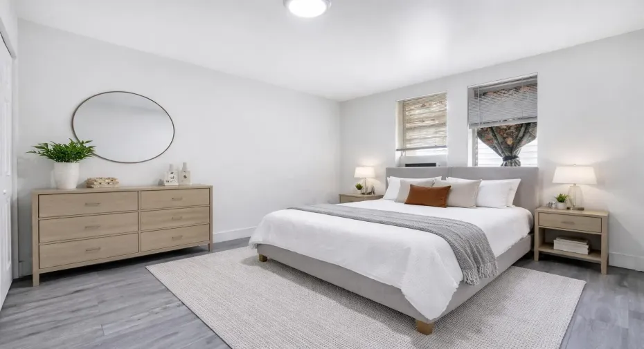 Modern bedroom with light accents