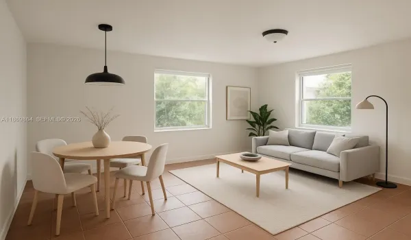 Dining living room virtually stage