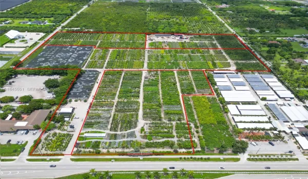 27.61 AC ON KROME AVE - MULTI FOLIO PROPERTY TURNKEY NURSERY BUSINESS. 527 FT ENTRANCE ON KROME AVE & 333 FT ON SW 192 ST & 333 FT ON 188 ST