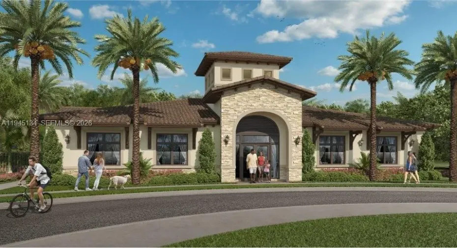 Beautifully maintained community entrance welcoming you into the Siena Reserve neighborhood, known for its modern design and resort-style atmosphere.