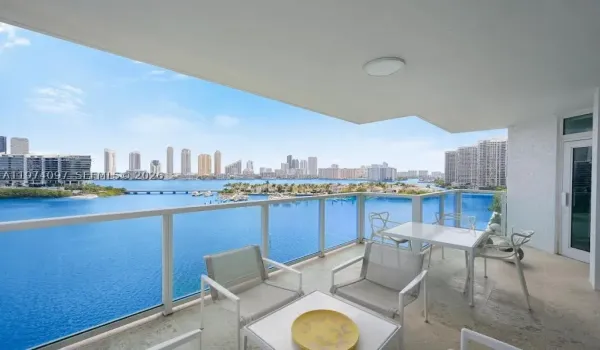 Spacious balcony off the living room areas.  French door opens from the Principal Bedroom onto the balcony.