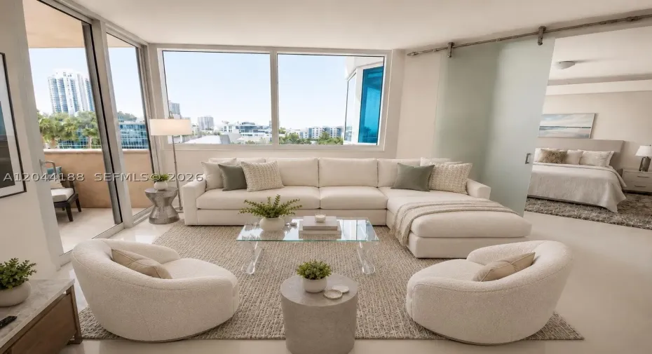 AI staged L sofa