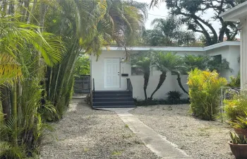 front of cottage