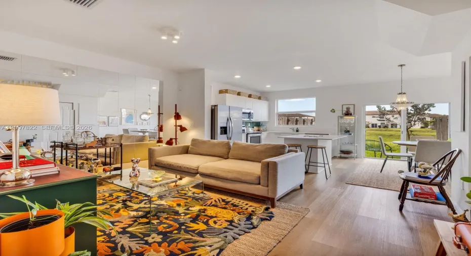 Open Living/Kitchen/Dining