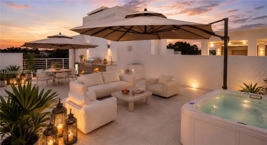 Private Rooftop Terrace Virtually Staged