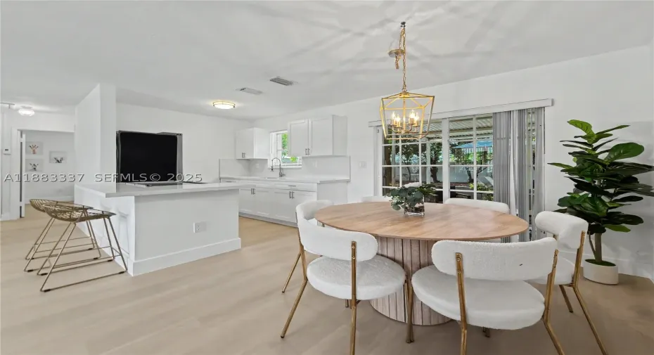 Open Concept dinning/living/kitchen