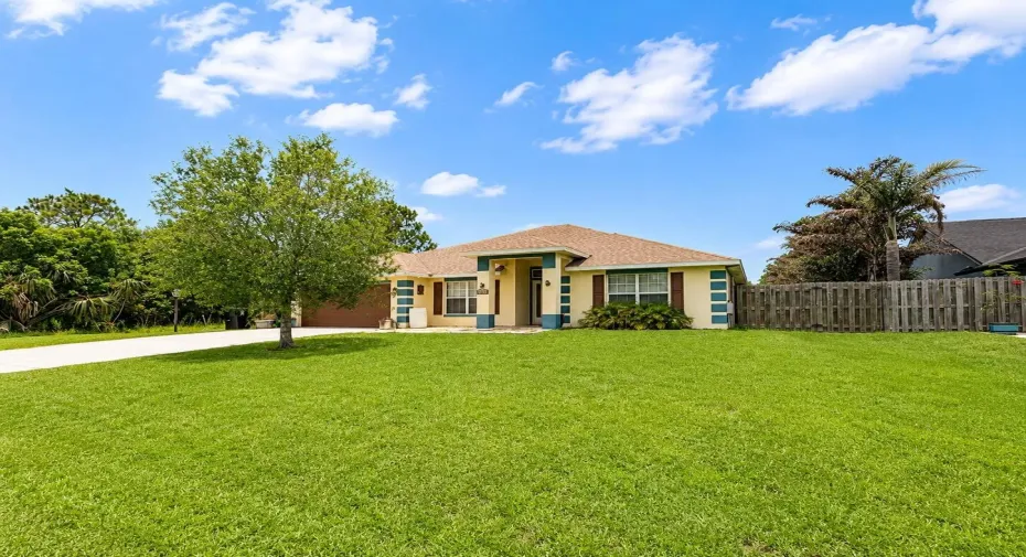 Front yard and house