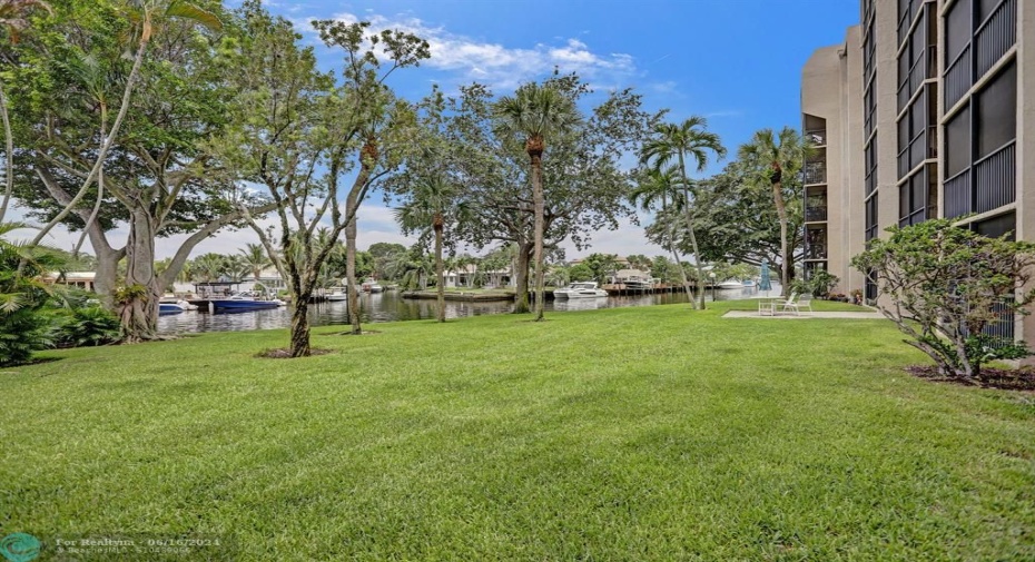 Waterfront just outside the unit.  Building 14 in Boca Bayou is in the best location that that this beautiful community has to offer.  Enjoy the water activities just outside your unit and the lush greenery.