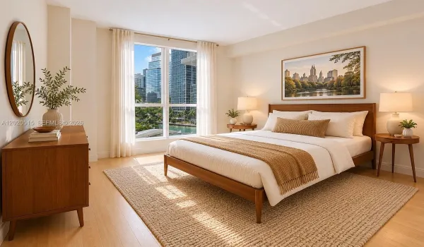 2nd bedroom. virtually staged furniture