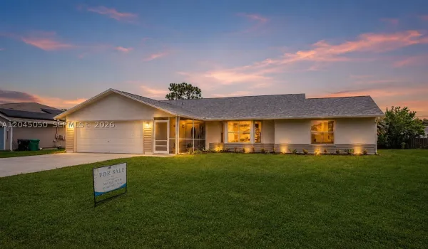 Front of the house at the evening