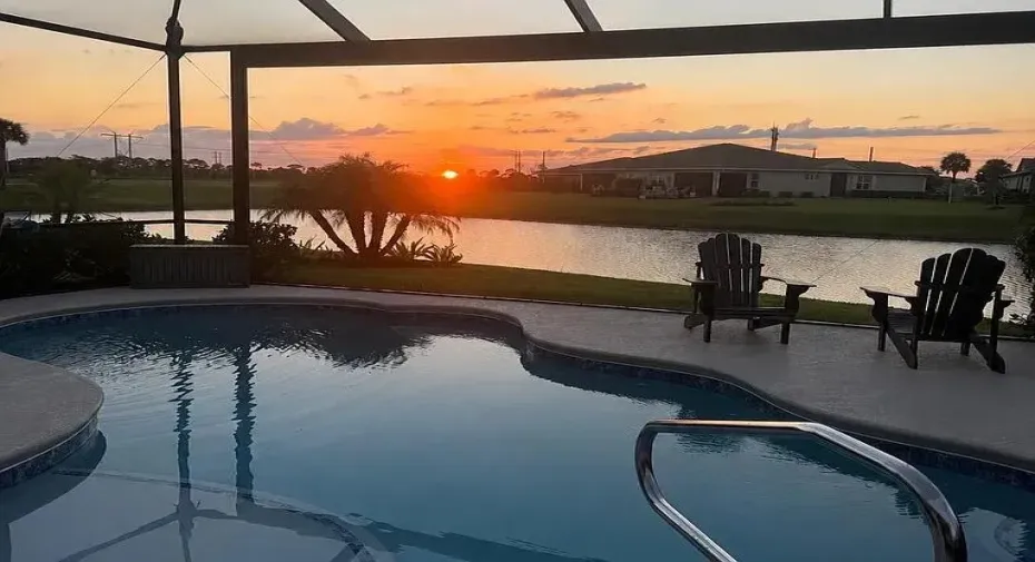 Sunset Over Pool