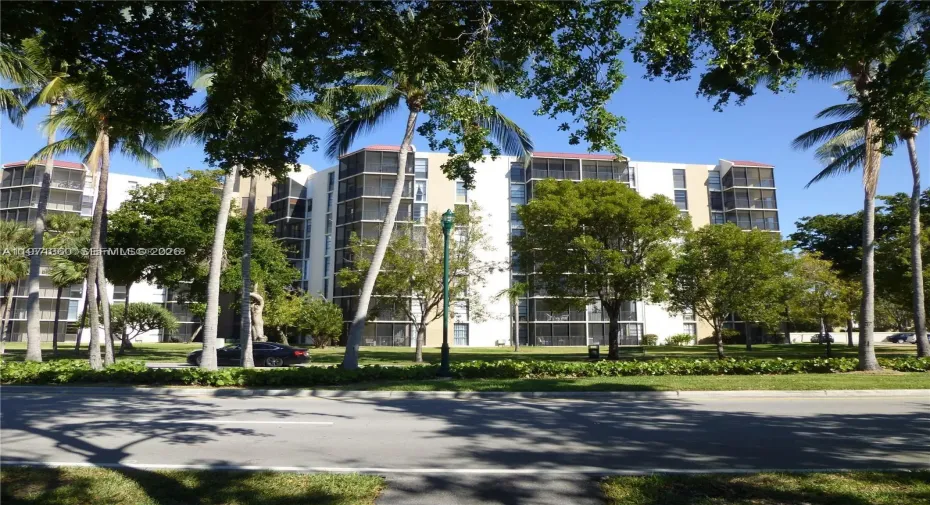 View of building from 3-Mile Turnberry walk path.