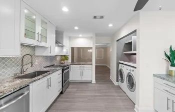 Convenient laundry center in kitchen