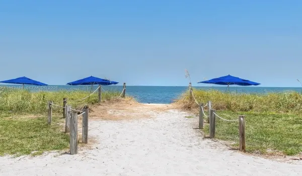 Entrance to the Beach behind the Pool Patio