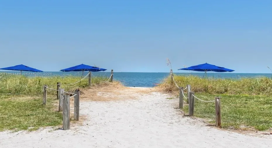 Entrance to the Beach behind the Pool Patio