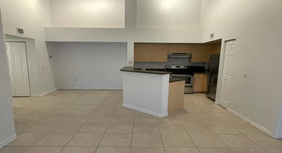 Kitchen and living room