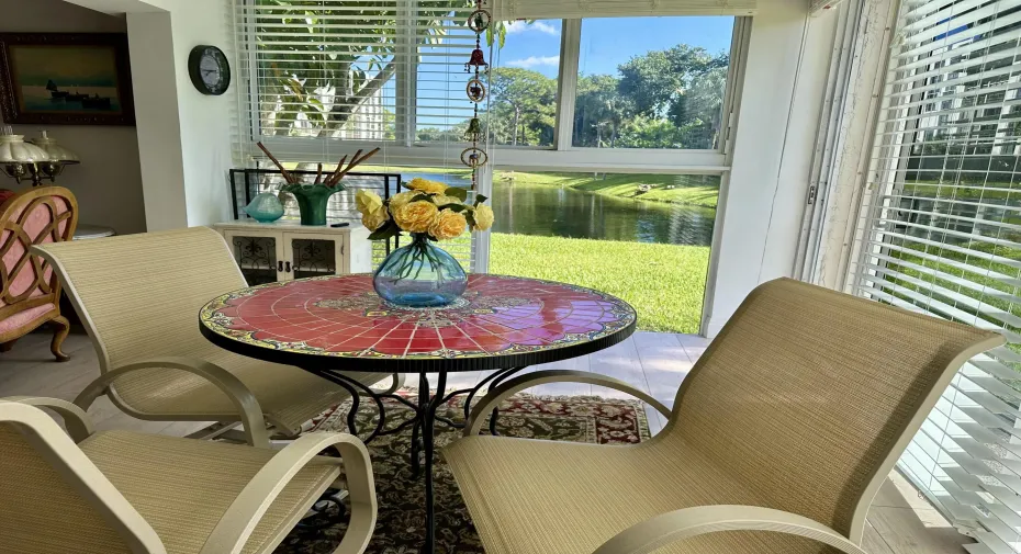 ENCLOSED PATIO WITH LAKE VIEWS