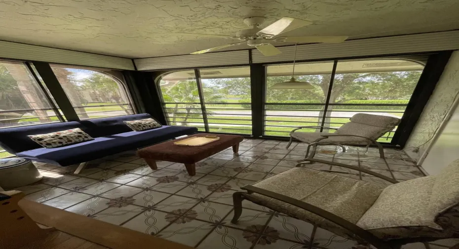 Patio with lake views