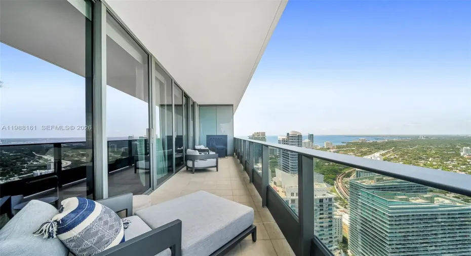 Southwest facing balcony