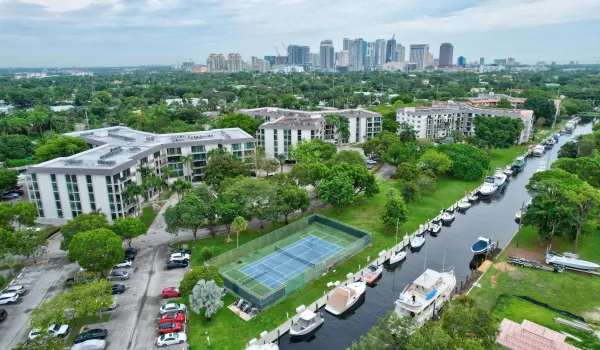 River Reach Aerial View looking East