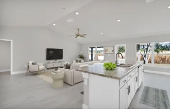 Virtually staged picture of living room
