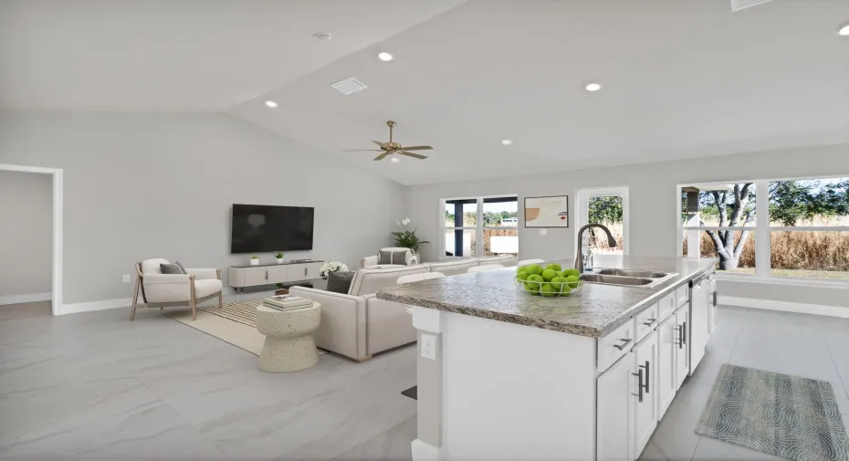 Virtually staged picture of living room