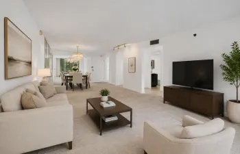 Virtually staged living room and dining room space! Turn this blank canvas into your own masterpiece!