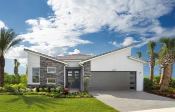 Stock photos represent builder's floorplan