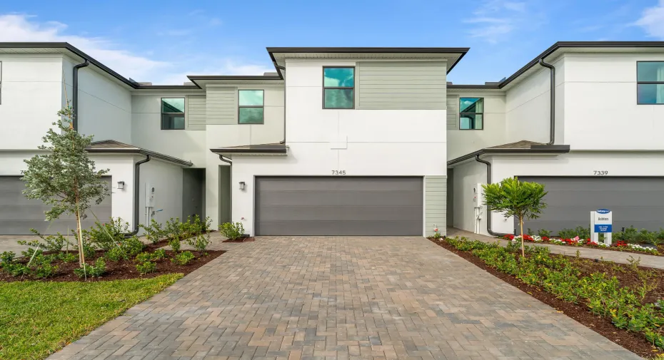 Stock photos represent builder's floorplan