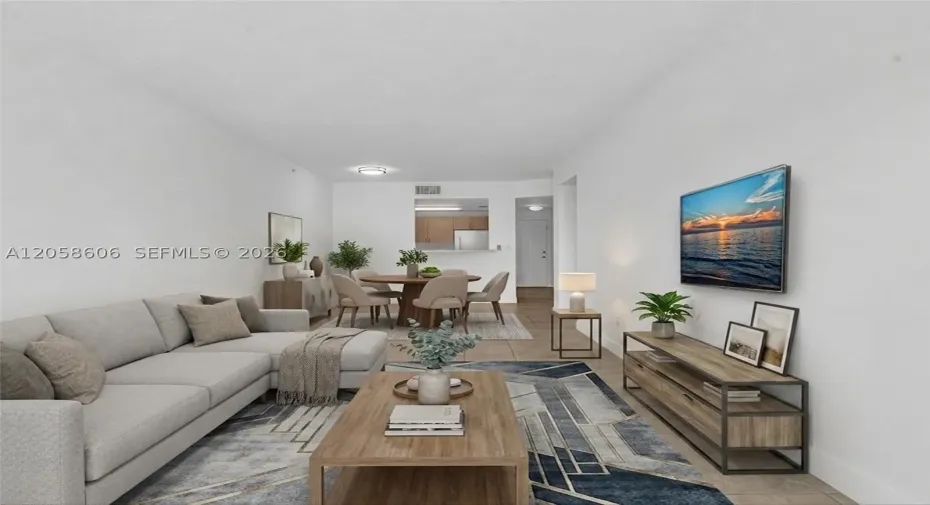 Living Room - **Virtual Staged photo**   Douglas Grand Condo For Sale  50 MENORES AVE APT 518 CORAL GABLES, FL 33134