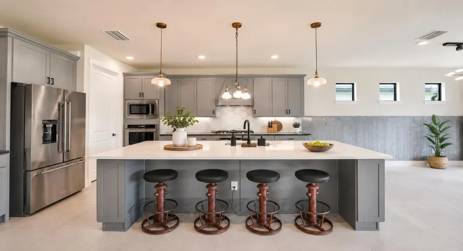 Stunning 2023 NEWLY BUILT modern 3 bedroom PLUS OFFICE/DEN on largest lot!