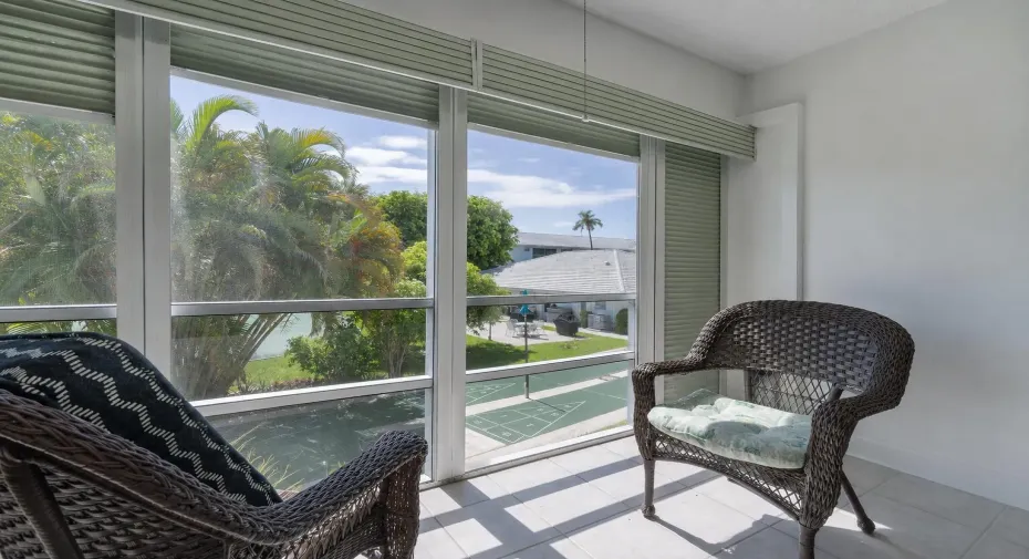 screened patio with newer screens.. virutally staged